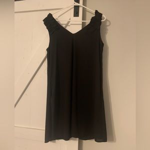 Black Ruffle Shoulder Dress